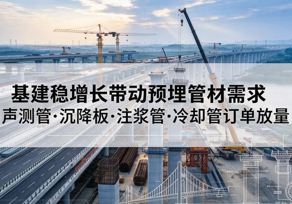 定西基建稳增长带动预埋监测管材需求，声测管、沉降板、注浆管订单持续放量